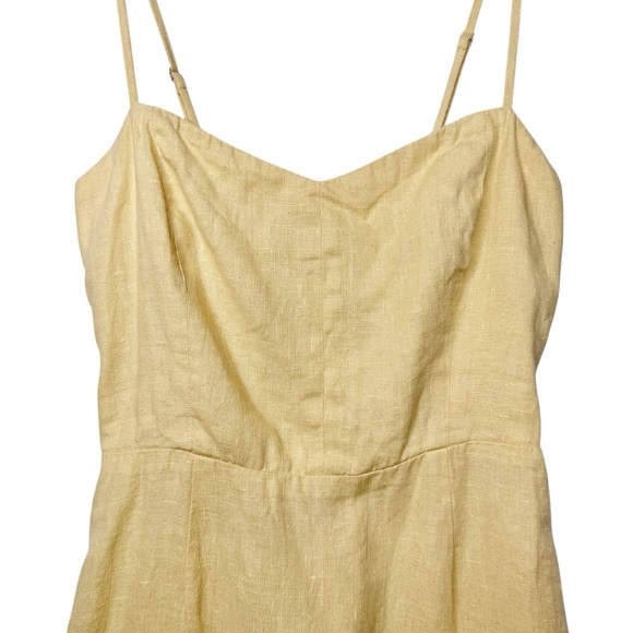 Reformation Roarke Butter Yellow Linen Women’s Strappy Mini Dress Sz 6 - Picture 3 of 15
